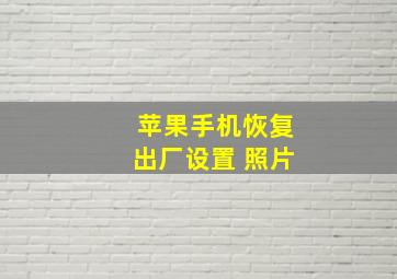 苹果手机恢复出厂设置 照片